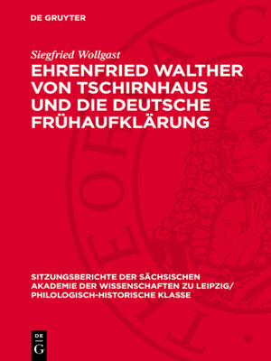 cover image of Ehrenfried Walther von Tschirnhaus und die deutsche Frühaufklärung